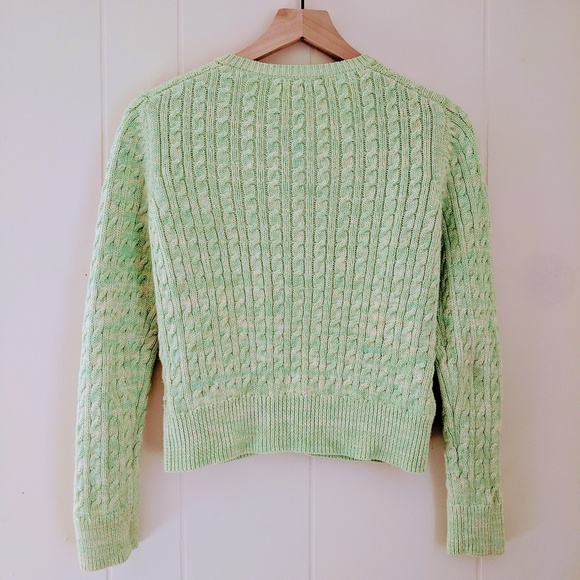 Brooks Brothers Lime Cable Knit Cardigan - Picture 2 of 4